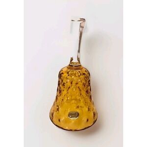 Rare Antique Yellow Glass Bell Bohemia Crystal Made in‎ Czecoslovakia